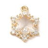 Brass with Cubic Zirconia Pendants KK-G499-15G-02-1