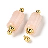 Natural Rose Quartz Connector Charms G-Z039-01G-03-2