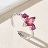 Brass Micro Pave Cubic Zirconia Cuff Open Rings for Women RJEW-L343-14P-01-1