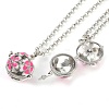 Brass Enamel with Rhinestone Pendant Necklaces NJEW-G089-09B-03-1