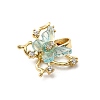 Brass Micro Pave Cubic Zirconia Charms KK-H089-29G-3
