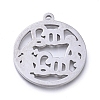 Non-Tarnish 304 Stainless Steel Pendants STAS-L245-022A-P-2