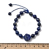 Adjustable Natural Lapis Lazuli Beads Braided Bead Bracelets for Women BJEW-L713-A04-5