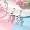 2Pcs 2 Colors Wedding Season Angel Glass Pearl & Acrylic Pendant Decorations HJEW-JM01917-2