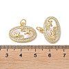 Brass Micro Pave Clear Cubic Zirconia Pendants KK-B083-20G-04-3