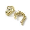 Brass Micro Pave Clear Cubic Zirconia Fold Over Clasps LS-KK-C107-11G-2
