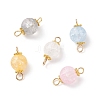 Synthetic Crackle Quartz Connector Charms PALLOY-JF01779-1