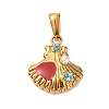 304 Stainless Steel Rhinestone Pendants STAS-P395-01E-G-1