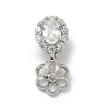 925 Sterling Silver Pave Clear Cubic Zirconia Flower Pendant Bails STER-P068-01P-1