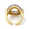 Rack Plating Brass Micro Pave Cubic Zirconia Cuff Finger Rings for Women RJEW-C114-16J-G-3