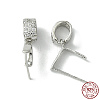 Anti-Tarnish Rhodium Plated 925 Sterling Silver Micro Pave Cubic Zirconia Pendant Bails X-STER-P034-43P-4