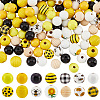   14 Styles Painted & Unfinished Natural Wood Beads WOOD-PH0002-43-1
