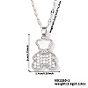 Brass Full Crystal Rhinestone Cute Delicate Bear Pendant Dapped Chain Necklaces for Women SV1086-1-2