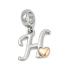 Brass European Dangle Charms KK-Z097-01H-GP-1