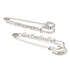 Iron Rhinestone Safety Pins Brooch Findings JEWB-E045-01B-P-2