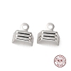 Rhodium Plated 925 Sterling Silver Folding Crimp Ends STER-D006-26P-1