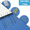 250Pcs 5 Colors Brass Ball Head Pins KK-FS0001-42-2