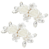 1 Pair Rose Flower Brass Shoe Buckle Clips AJEW-FG0003-61-1