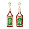 Zinc Alloy Enamel Stud Earrings EJEW-Z088-03G-02-4