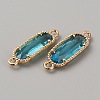 Golden Plated Brass Pave Glass Connector Charms FIND-WH0110-728G-10-2