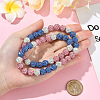 1Pc Polymer Clay Rhinestone Round Beaded Stretch Necklaces NJEW-SP0001-14I-4
