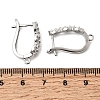Flat Round Brass Micro Pave Clear Cubic Zirconia Hoop Earring Findings KK-A289-02P-3