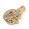 Brass Micro Pave Cubic Zirconia Pendants ZIRC-P121-01G-G-2