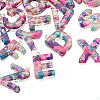 26Pcs 26 Letters Transparent Epoxy Resin Pendants CRES-TA0001-15-4