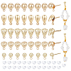 BENECREAT 40Pcs 5 Styles Teardrop & Shell & Heart & Flat Round Alloy Stud Earrings Findings FIND-BC0004-92-1