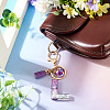 Alloy Resin Heart Keychains KEYC-TADJ0002-01G-L-5