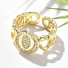 Brass Micro Pave Clear Cubic Zirconia Open Cuff Rings for Women RJEW-K289-02G-Q-2