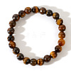 Natural Tiger Eye Round Beaded Stretch Bracelets for Men and Women SQ3560-2