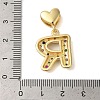 Rack Plating Brass Micro Pave Clear Cubic Zirconia Perdants KK-C067-12G-R-3