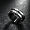 Fashionable 316L Titanium Steel Wide Band Rings for Men RJEW-BB07106-9-3