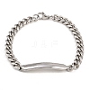 304 Stainless Steel Cuban Link Chain Bracelets for Men Women BJEW-G766-05P-01-4