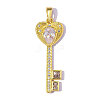 Brass Micro Pave Cubic Zirconia Pendants CU-OY002-05G-01-1