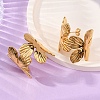 Flower with C-Shaped 304 Stainless Steel Stud Earrings for Women EJEW-A131-01C-G-3