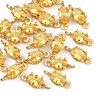 SHEGRACE Brass Pave Cubic Zirconia Oval Connector Charms XGRQ2O646-437C-G-1