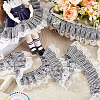 Tartan Polyester Pleated Lace Ribbon OCOR-WH0100-23-5