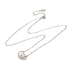 Rhodium Plated 925 Sterling Silver Micro Pave Clear Cubic Zirconia Necklaces NJEW-C058-01P-2