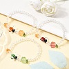 3Pcs 3 Colors Electroplate Glass Beads Stretch Bracelets BJEW-TA00646-1