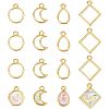 CHGCRAFT 48Pcs 4 Styles Alloy Open Back Bezel Pendants FIND-CA0005-98-1