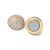 Brass Micro Pave Cubic Zirconia Magnetic Clasps KK-U052-15G-2