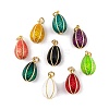 Brass Enamel Pendants KK-E112-15G-1