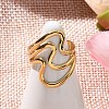 304 Stainless Steel Wave Multilayer Open Cuff Rings for Women RJEW-Z077-01G-03-2