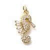 Rack Plating Brass Micro Pave Cubic Zirconia Pendants X-KK-M296-10G-1