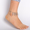 Zinc Alloy with Tibetan Style Wings Pendant Anklets AJEW-AN00031-1