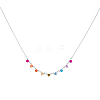 Colorful Cubic Zirconia Diamond Pendant Necklace LD9144-2-2