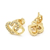 Brass Micro Pave Cubic Zirconia Ear Studs EJEW-P261-27F-G-2
