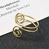 304 Stainless Steel Round Wrap Open Cuff Rings for Women Men RJEW-Z071-02B-G-2